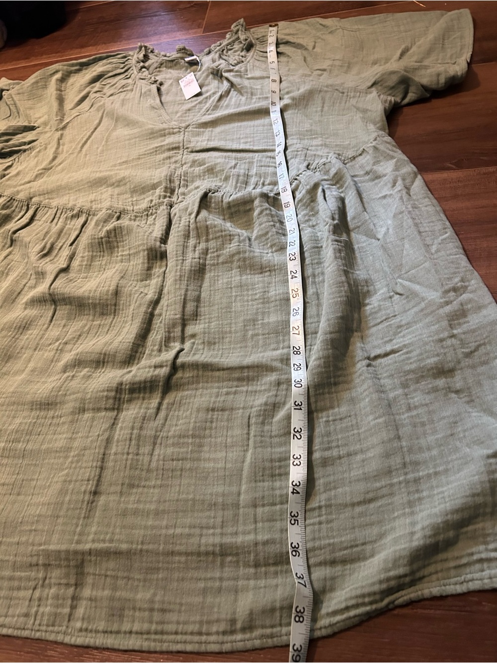 Old Navy Sage Green V-Neck Short Sleeve Dress - Picture 8 of 8
